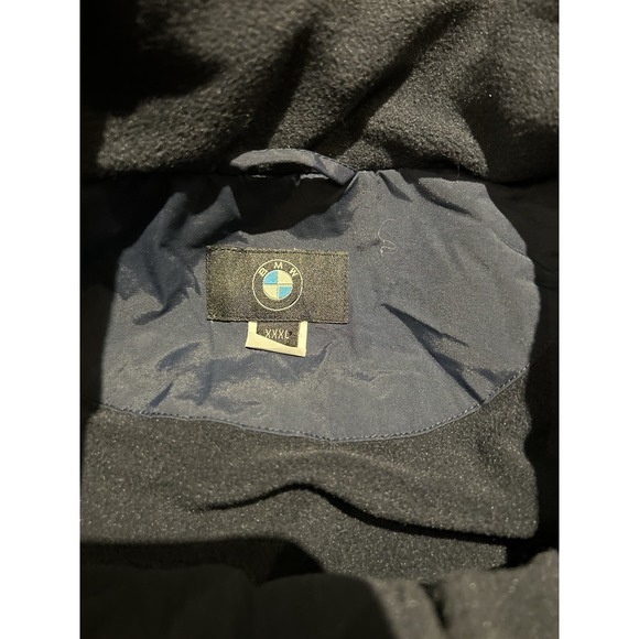 BMW Bomber‎ Jacket Full Zip Mens 3XL Windbreaker Fleece Lined Racer Fitted Logo - Picture 3 of 9